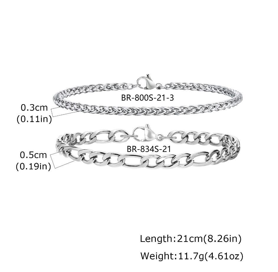 Round Snake Hexagonal Faceted Chain Combination Bracelet