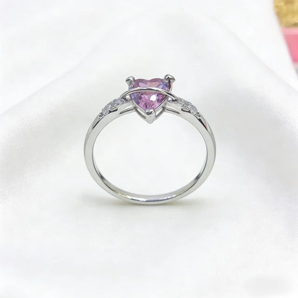 Sweet Zircon Heart Ring For Women