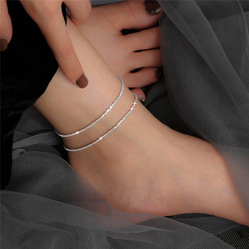 Temperament Simple Sparkling Starry Retro Personality Snake Bone Chain Two-piece Set