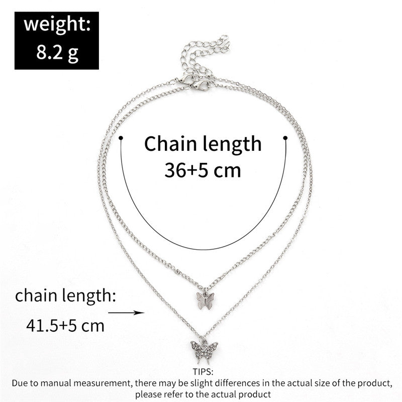 Temperament Fashion Necklace Clavicle Chain Two Piece Set