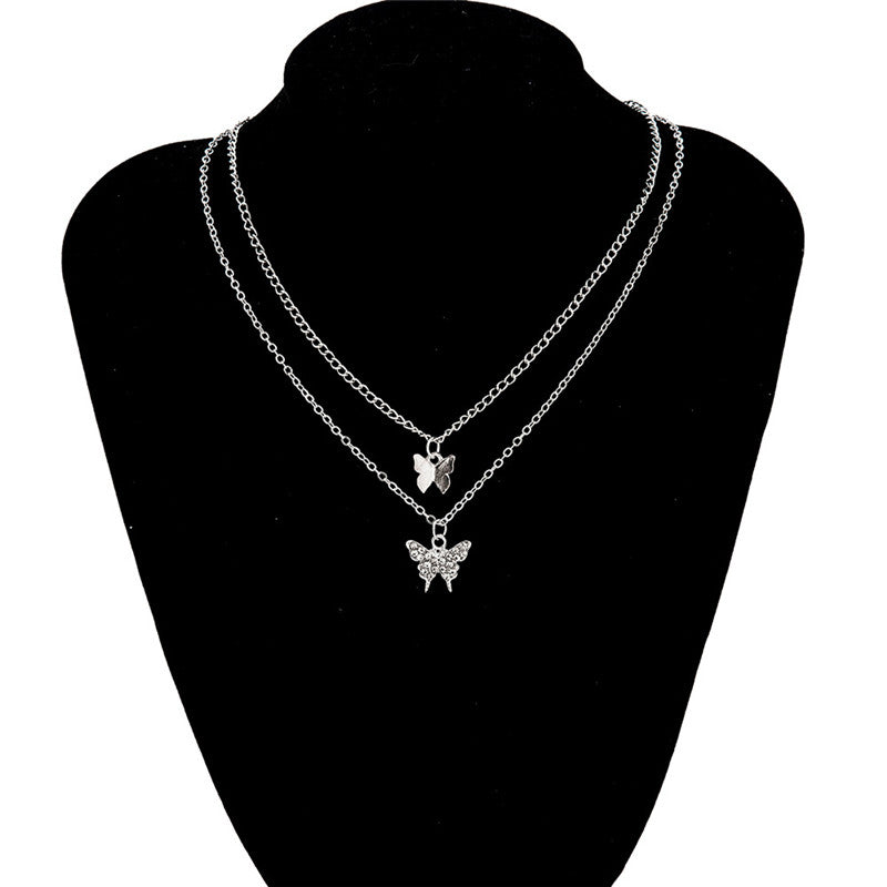 Temperament Fashion Necklace Clavicle Chain Two Piece Set