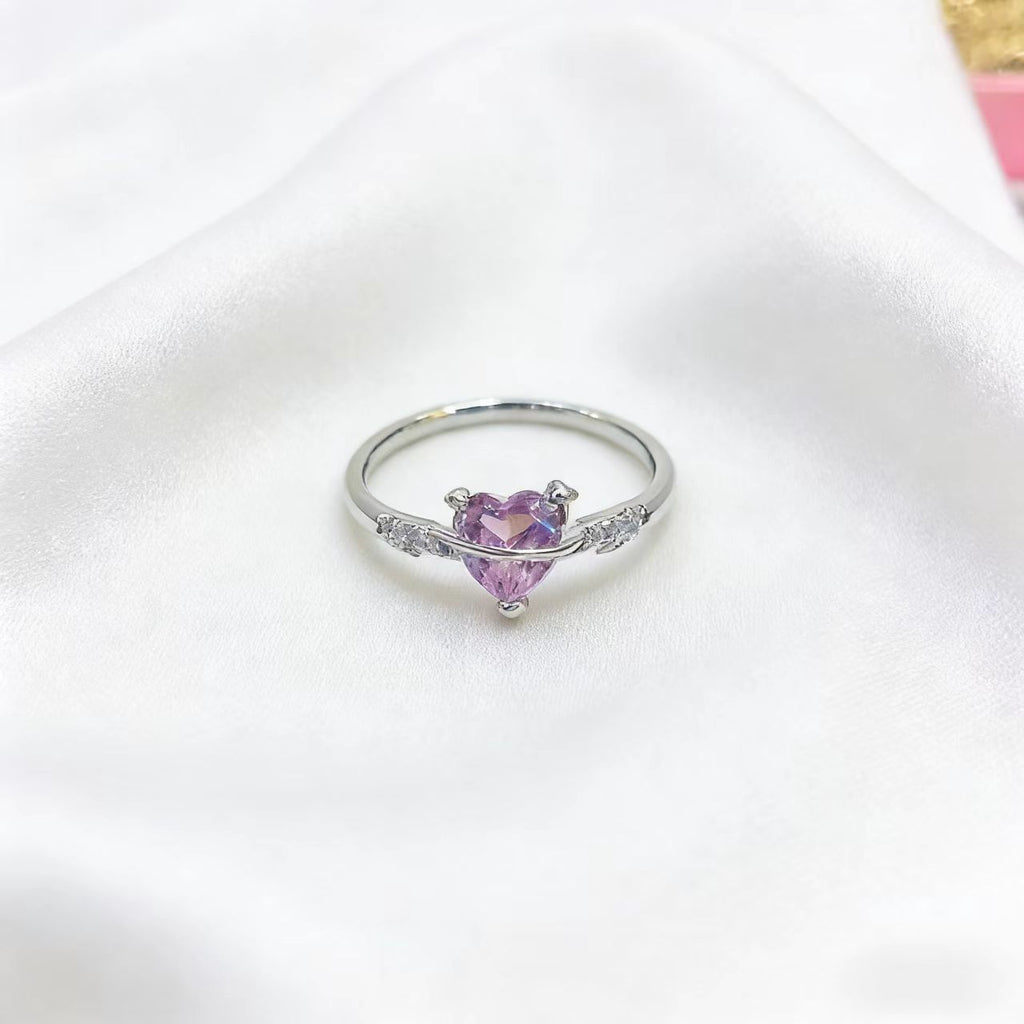 Sweet Zircon Heart Ring For Women