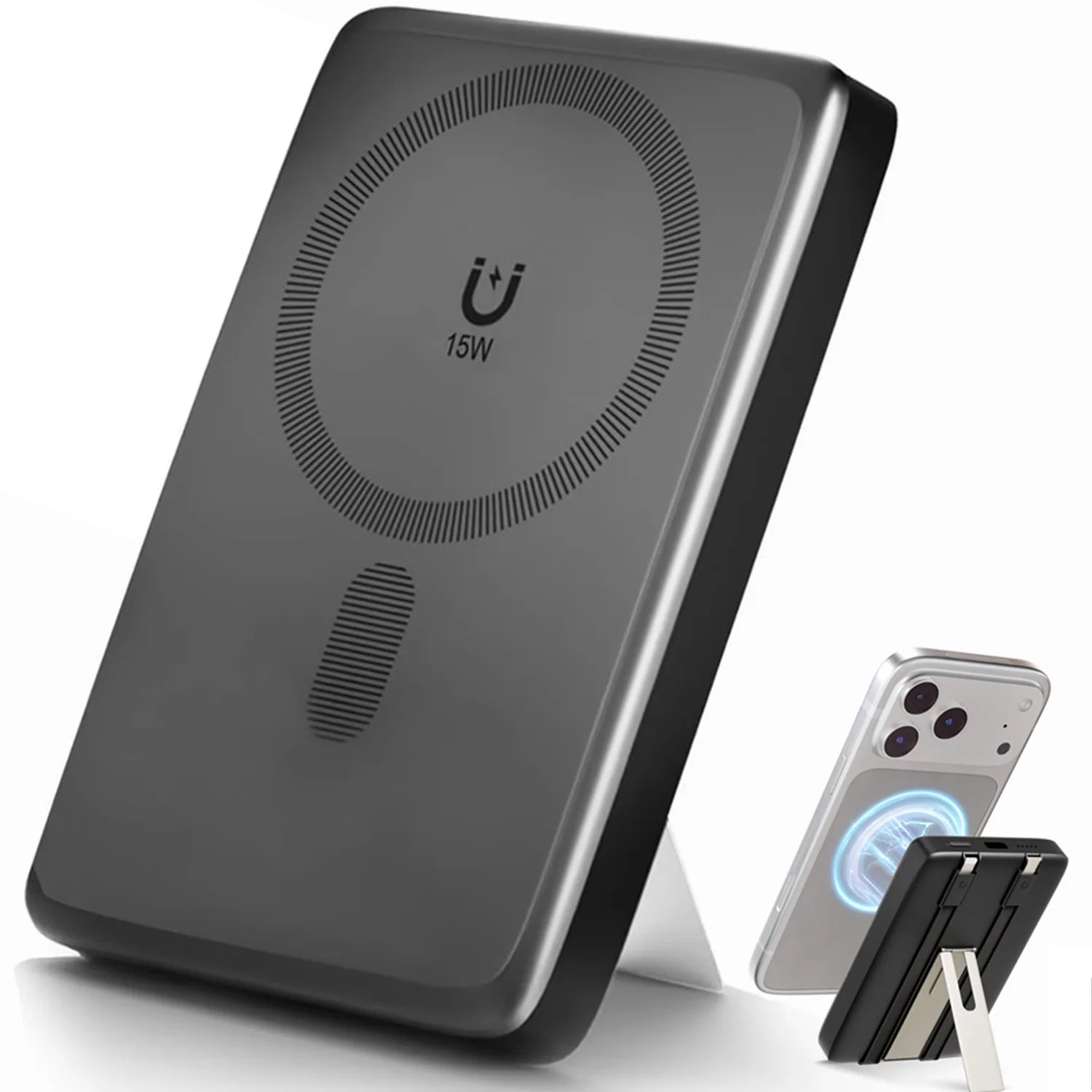 Power Bank,Portable Charger,10000Mah Magnatic Battery Pack with Type-C Cable 22.5W Charging Lighting Input for Iphone 17 16 15 14 13 12,Black