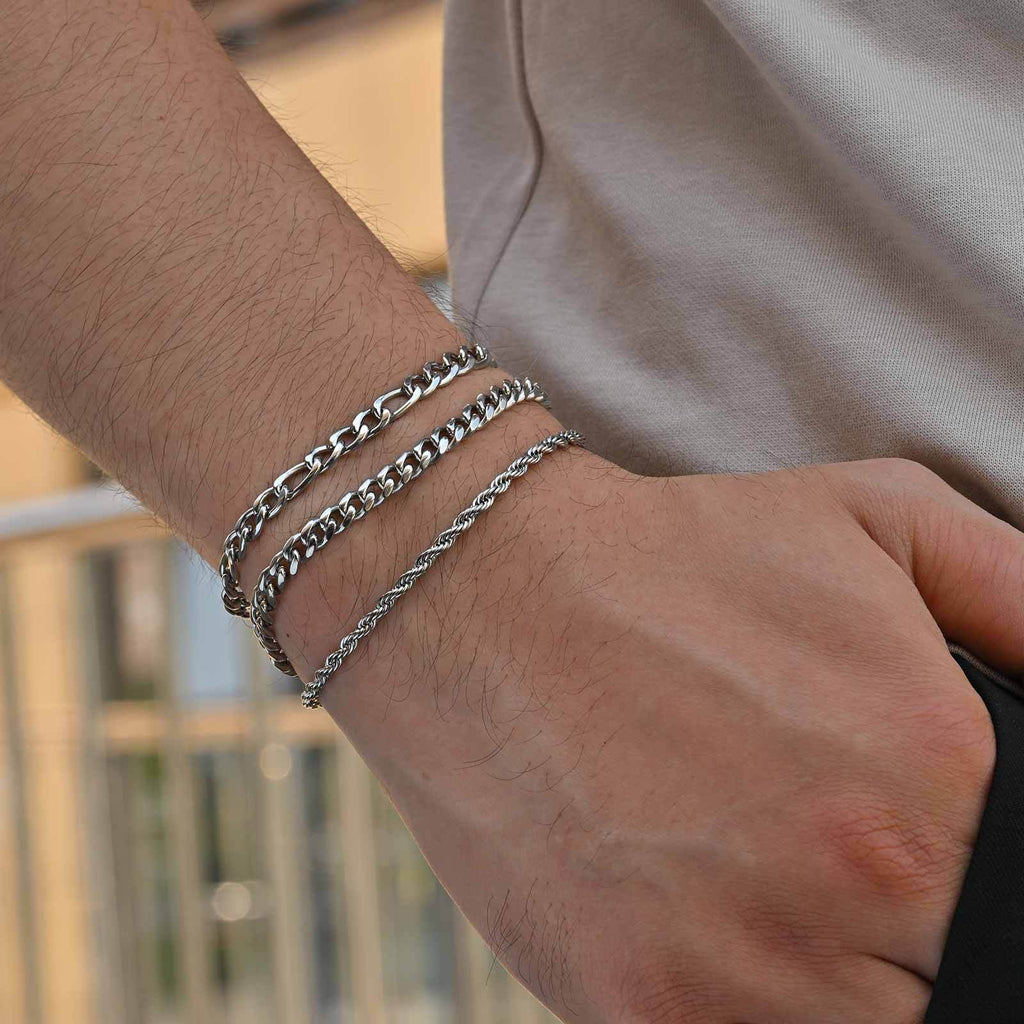 Round Snake Hexagonal Faceted Chain Combination Bracelet