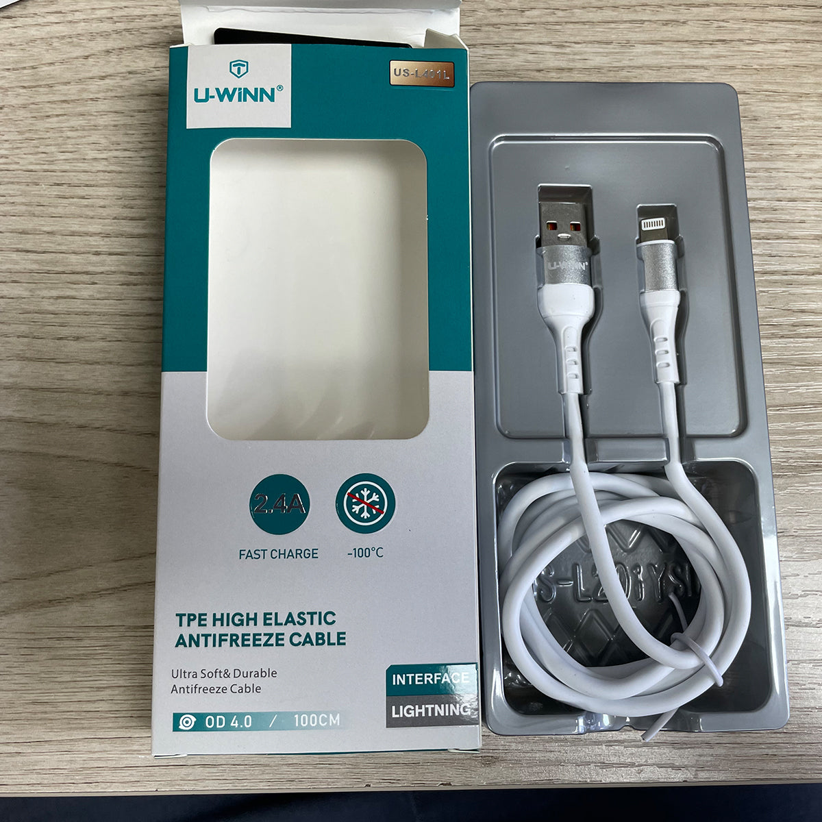 UWINN L401 Lightning Cable 2.4A 1M White