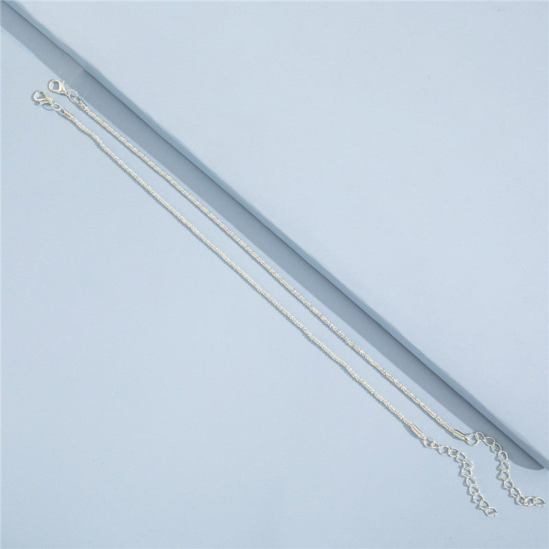 Temperament Simple Sparkling Starry Retro Personality Snake Bone Chain Two-piece Set