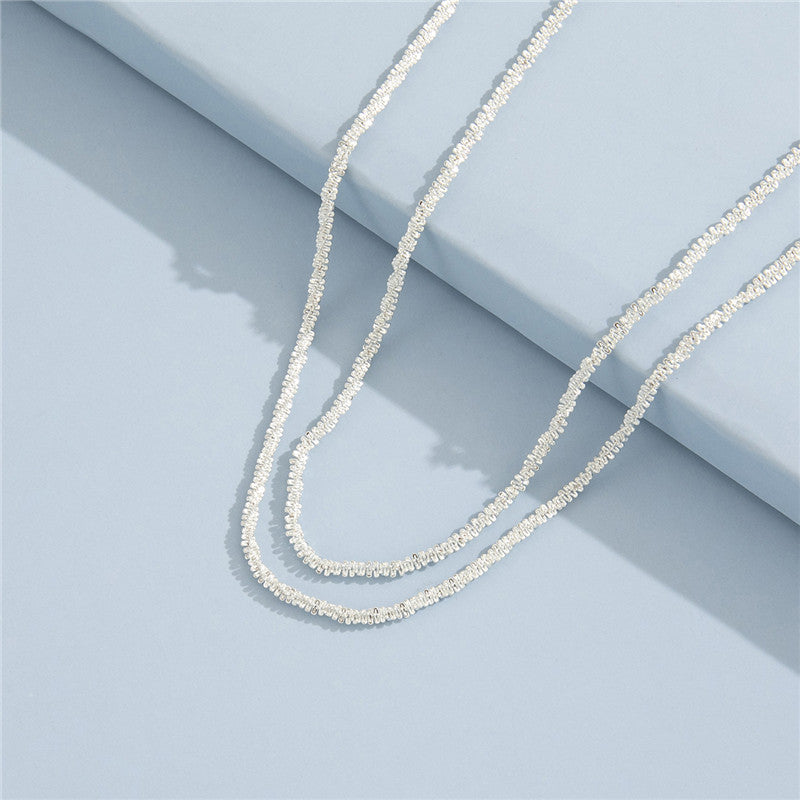 Temperament Simple Sparkling Starry Retro Personality Snake Bone Chain Two-piece Set