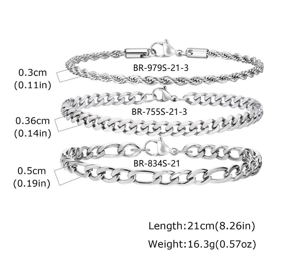 Round Snake Hexagonal Faceted Chain Combination Bracelet