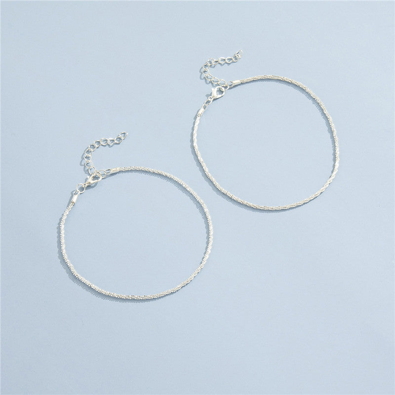 Temperament Simple Sparkling Starry Retro Personality Snake Bone Chain Two-piece Set