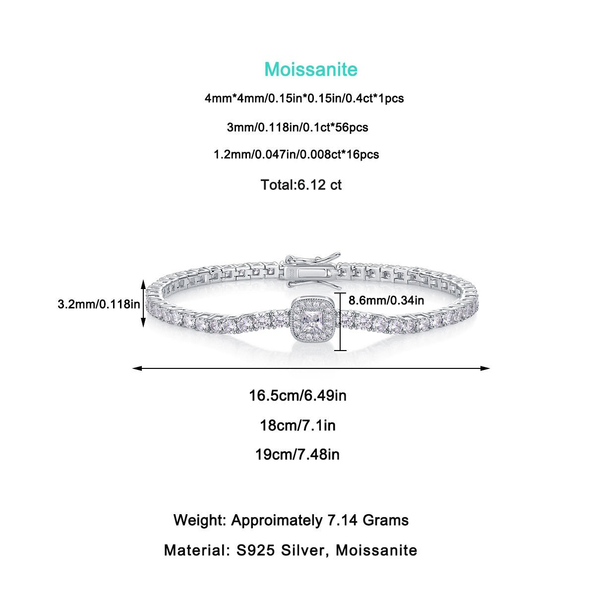 Mozambique Flower Tennis Chain Bracelet