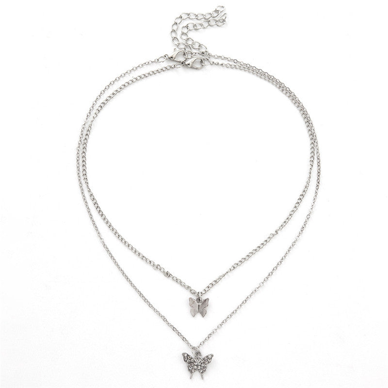 Temperament Fashion Necklace Clavicle Chain Two Piece Set