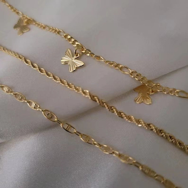 Butterfly Fried Dough Twists Chain Three Piece Toe